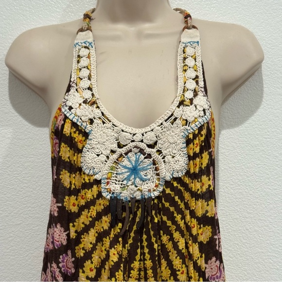 Free People Boho Tunic Dress Sz S Beach Cover Up ASO Miley Cyrus Ashley Tisdale - Picture 3 of 13